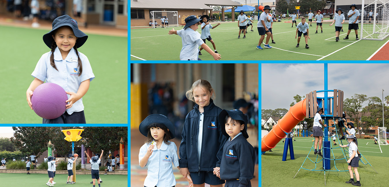 Collage of outdoor play